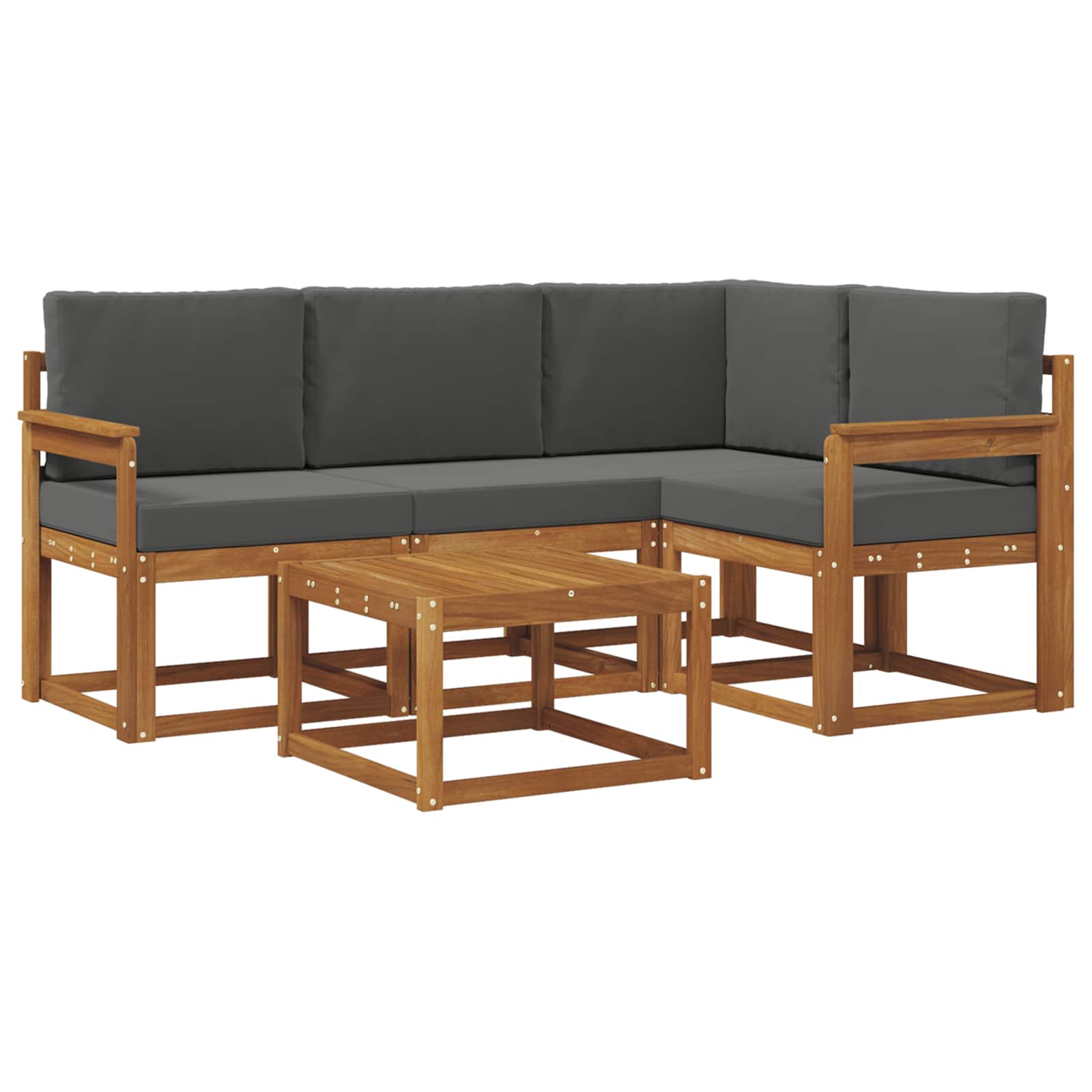 Set vanjskih sofa s jastukom 5 pcs Prirodna i antracit