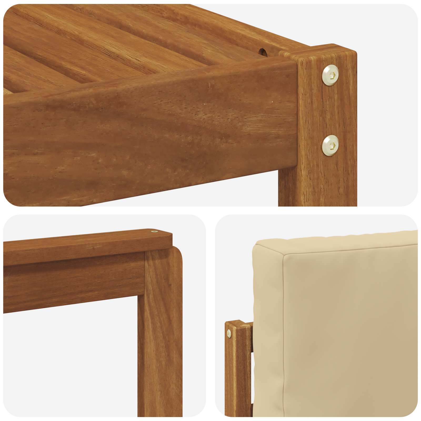 Set vanjskih sofa s jastukom 5 pcs Prirodna i bež