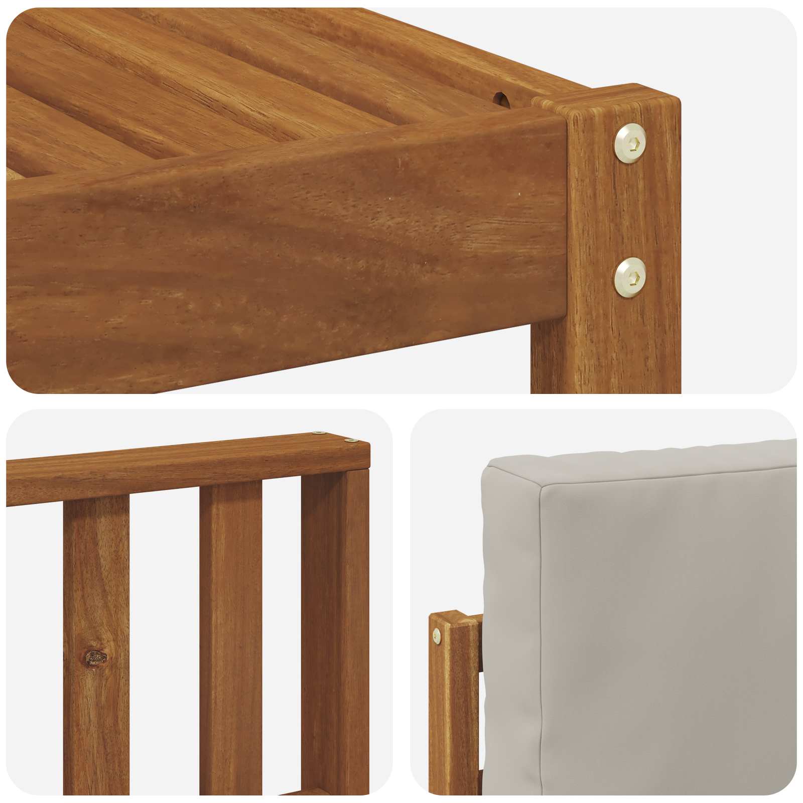 Set vanjskih sofa s jastukom 5 pcs Prirodna i svijetlo siva