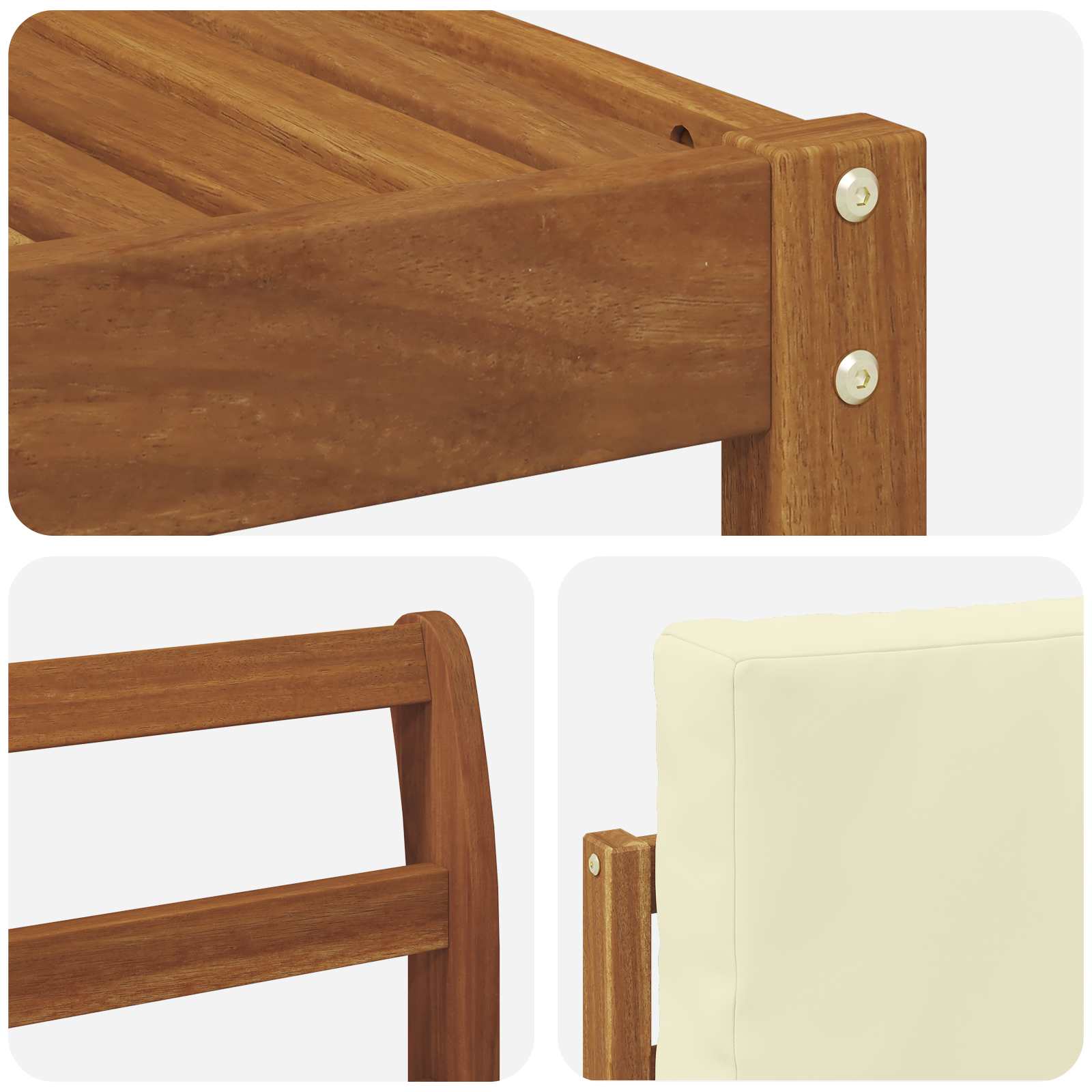 Set vanjskih sofa s jastukom 5 pcs Prirodna i krem