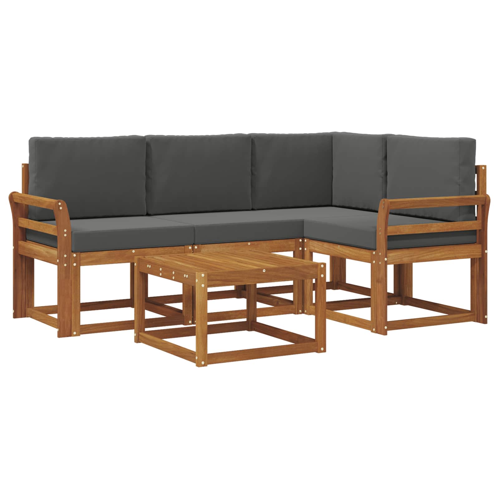 Set vanjskih sofa s jastukom 5 pcs Prirodna i antracit