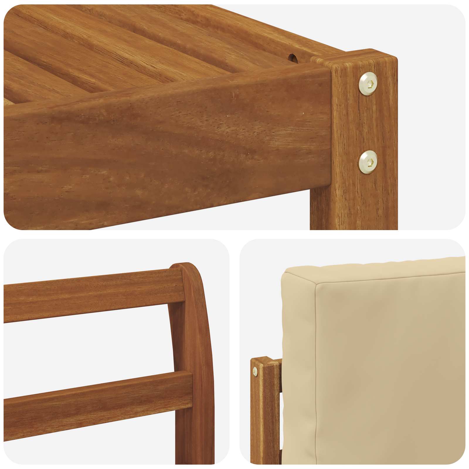 Set vanjskih sofa s jastukom 5 pcs Prirodna i bež