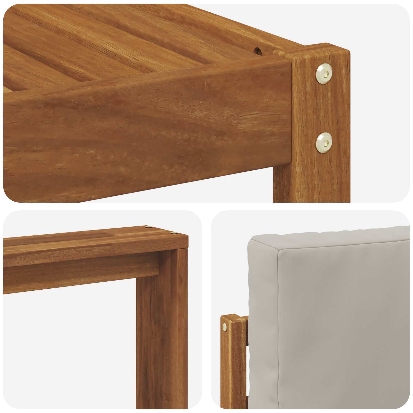 Set vanjskih sofa s jastukom 5 pcs Prirodna i svijetlo siva