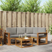 Set vanjskih sofa 5 kom. Prirodna i svjetlosiva
