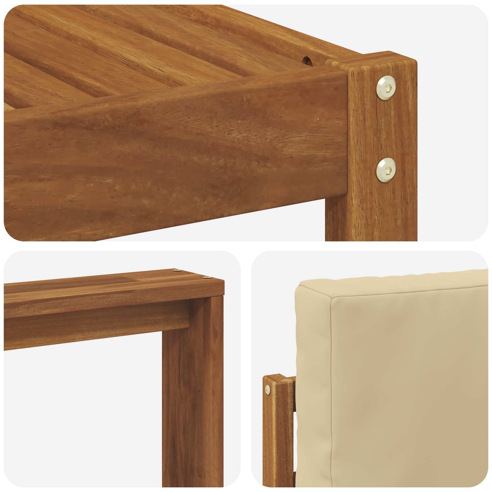 Set vanjskih sofa s jastukom 5 pcs Prirodna i bež