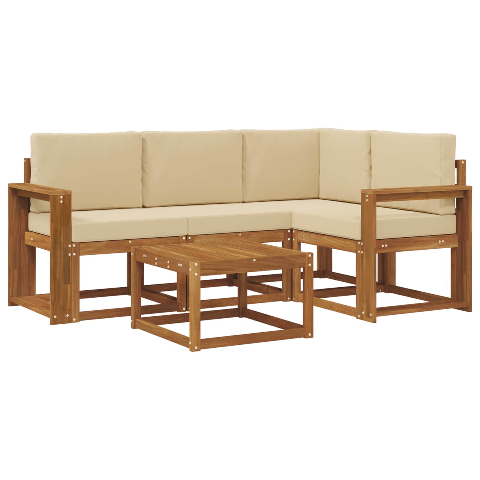 Set vanjskih sofa s jastukom 5 pcs Prirodna i bež
