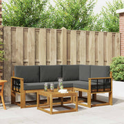 Set vanjskih sofa 5 kom. Prirodna i antracit