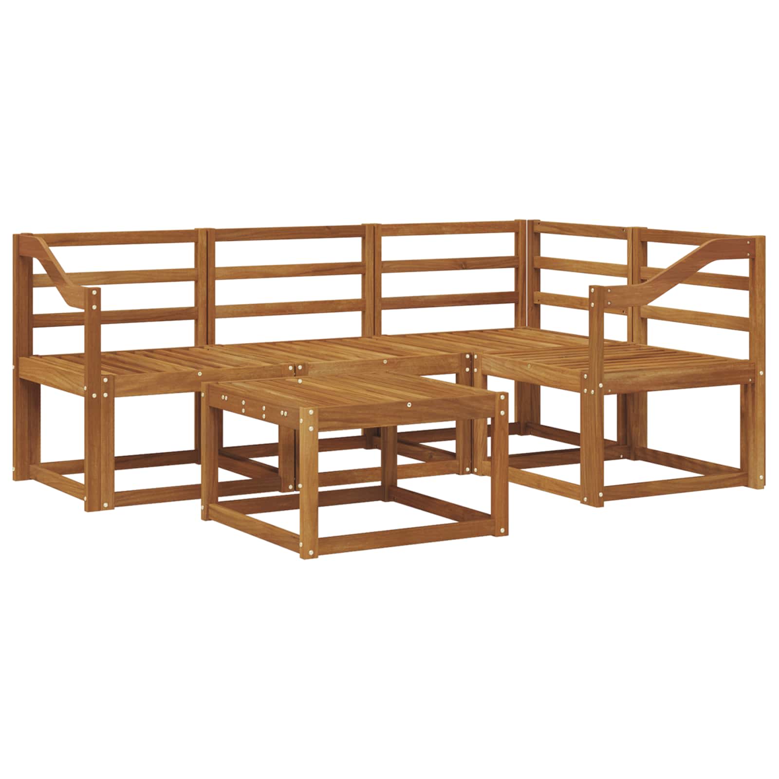 Set vanjskih sofa 5 pcs Prirodna Čvrsto drvo akacije