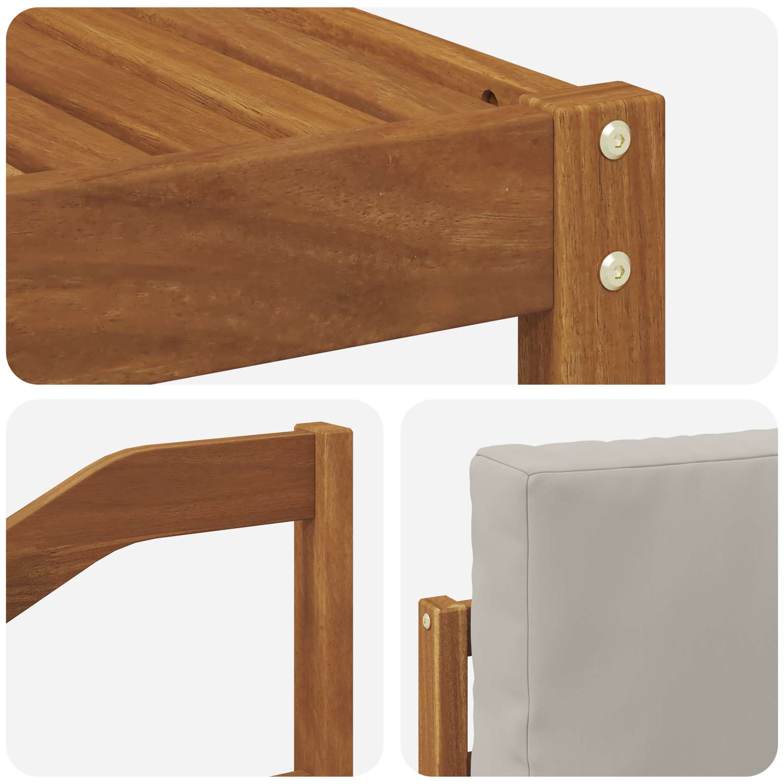 Set vanjskih sofa s jastukom 5 pcs Prirodna i svijetlo siva