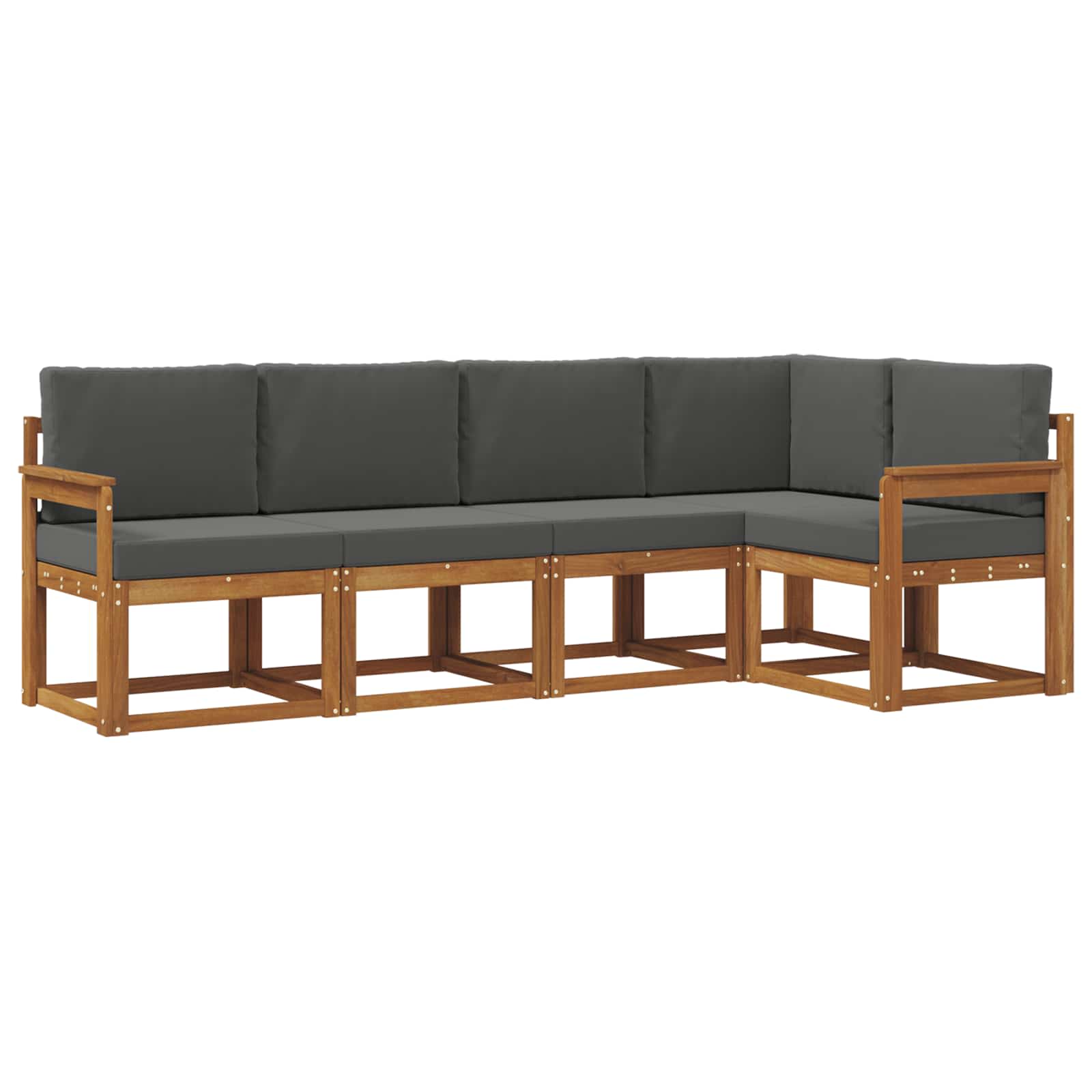 Set vanjskih sofa s jastukom 5 pcs Prirodna i antracit