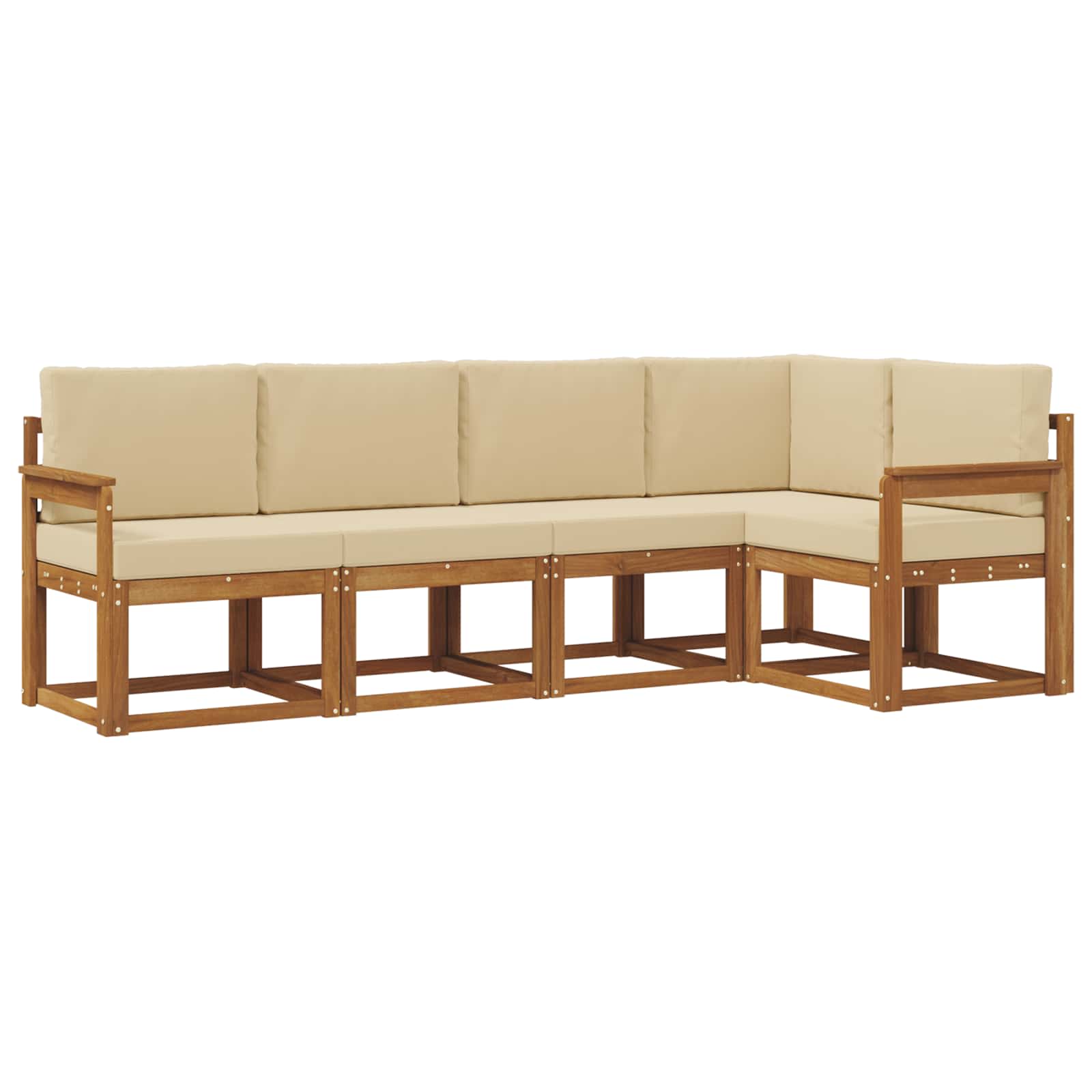 Set vanjskih sofa s jastukom 5 pcs Prirodna i bež