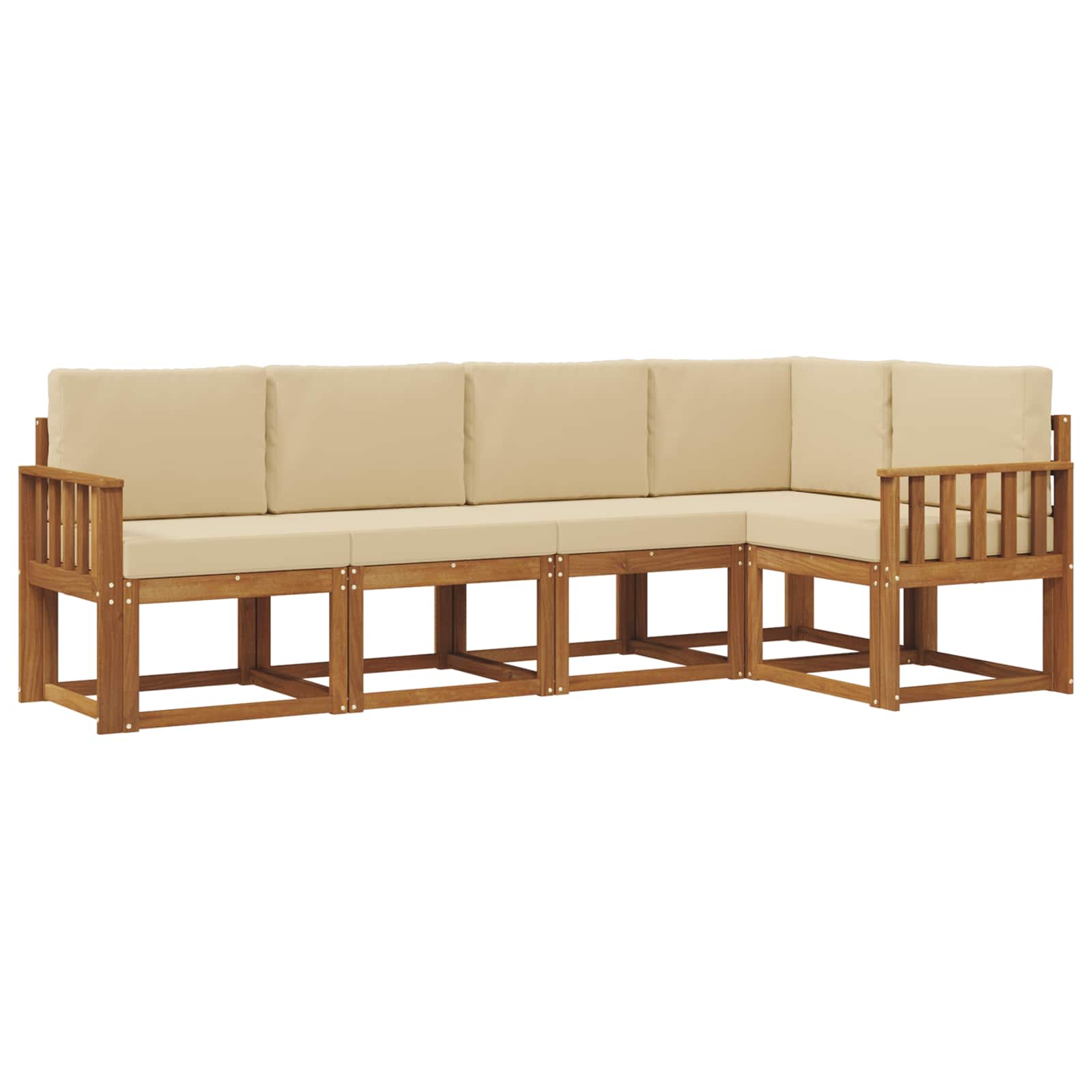 Set vanjskih sofa s jastukom 5 pcs Prirodna i bež