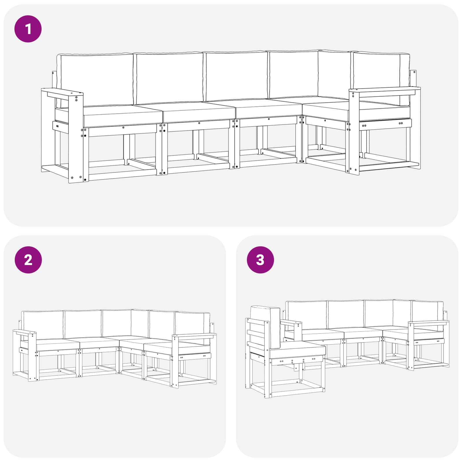 Set vanjskih sofa s jastukom 5 pcs Prirodna i bež