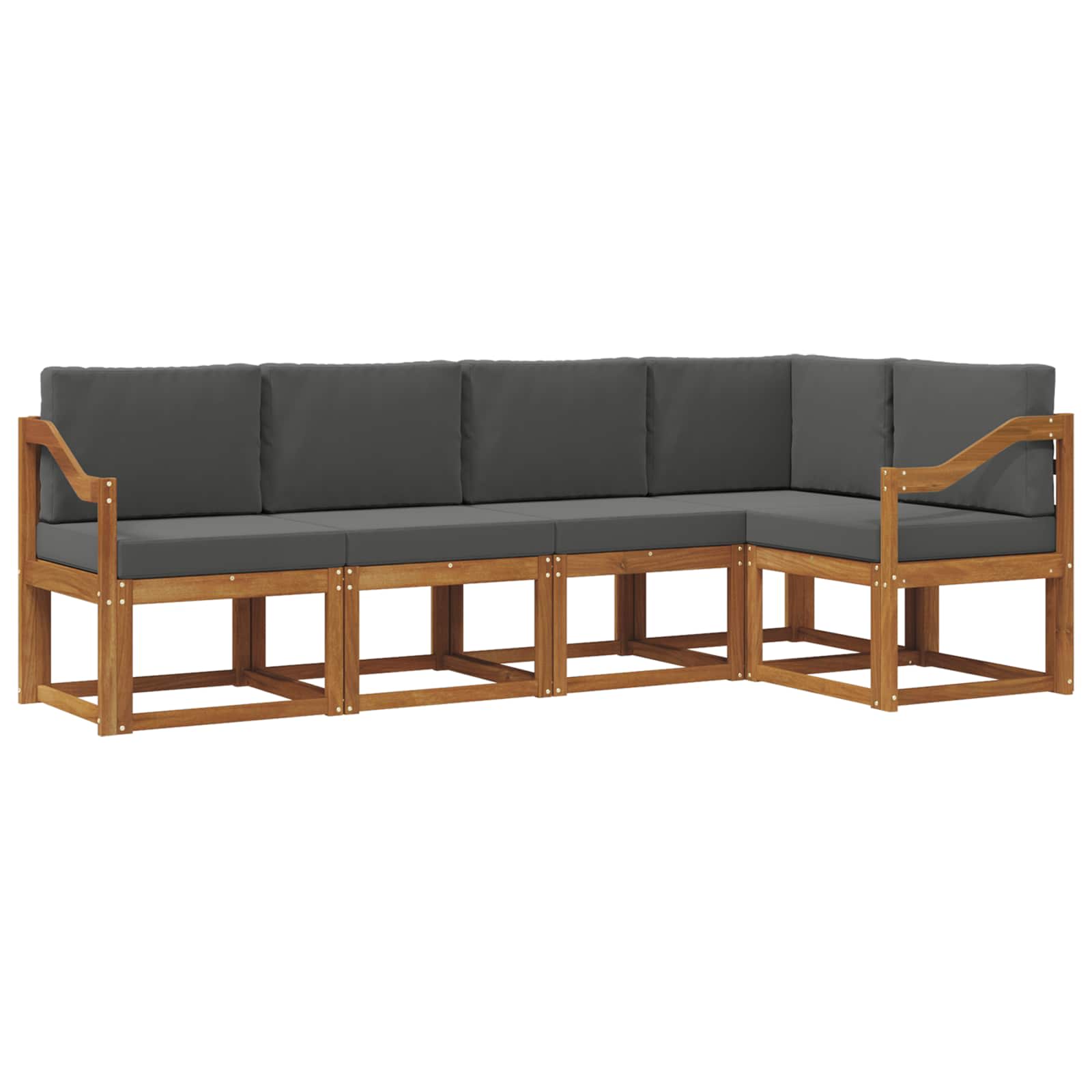 Set vanjskih sofa s jastukom 5 pcs Prirodna i antracit