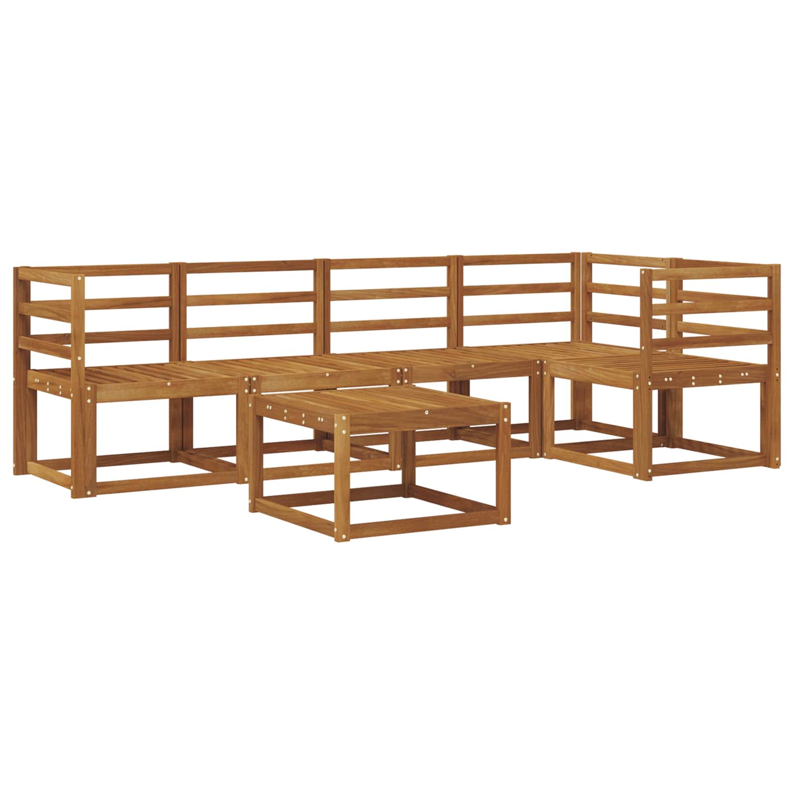 Set vanjskih sofa 6 pcs Prirodna Čvrsto drvo akacije