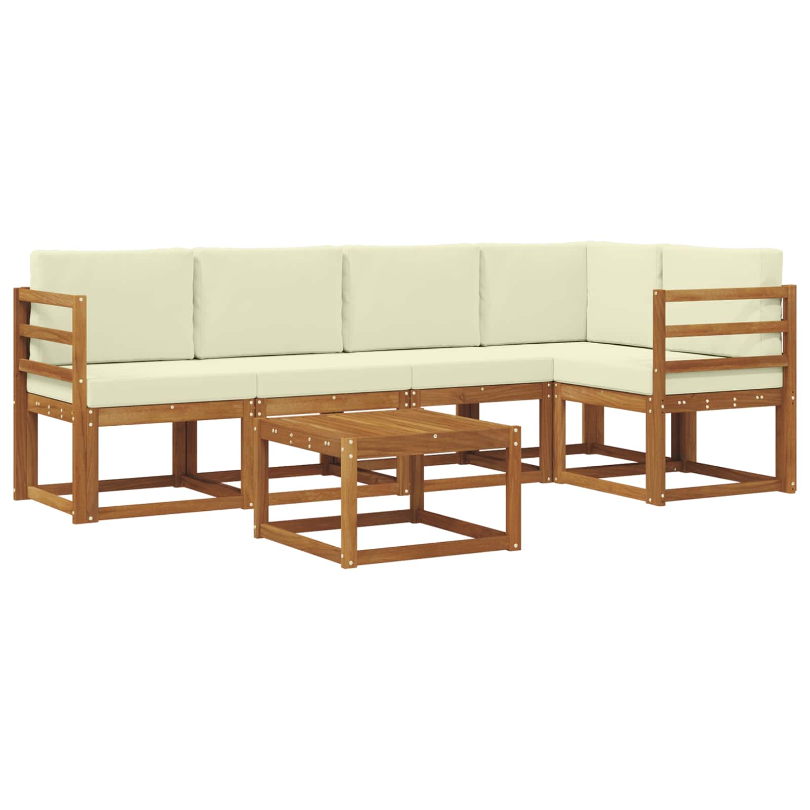 Set vanjskih sofa 6 kom. Prirodna i krem