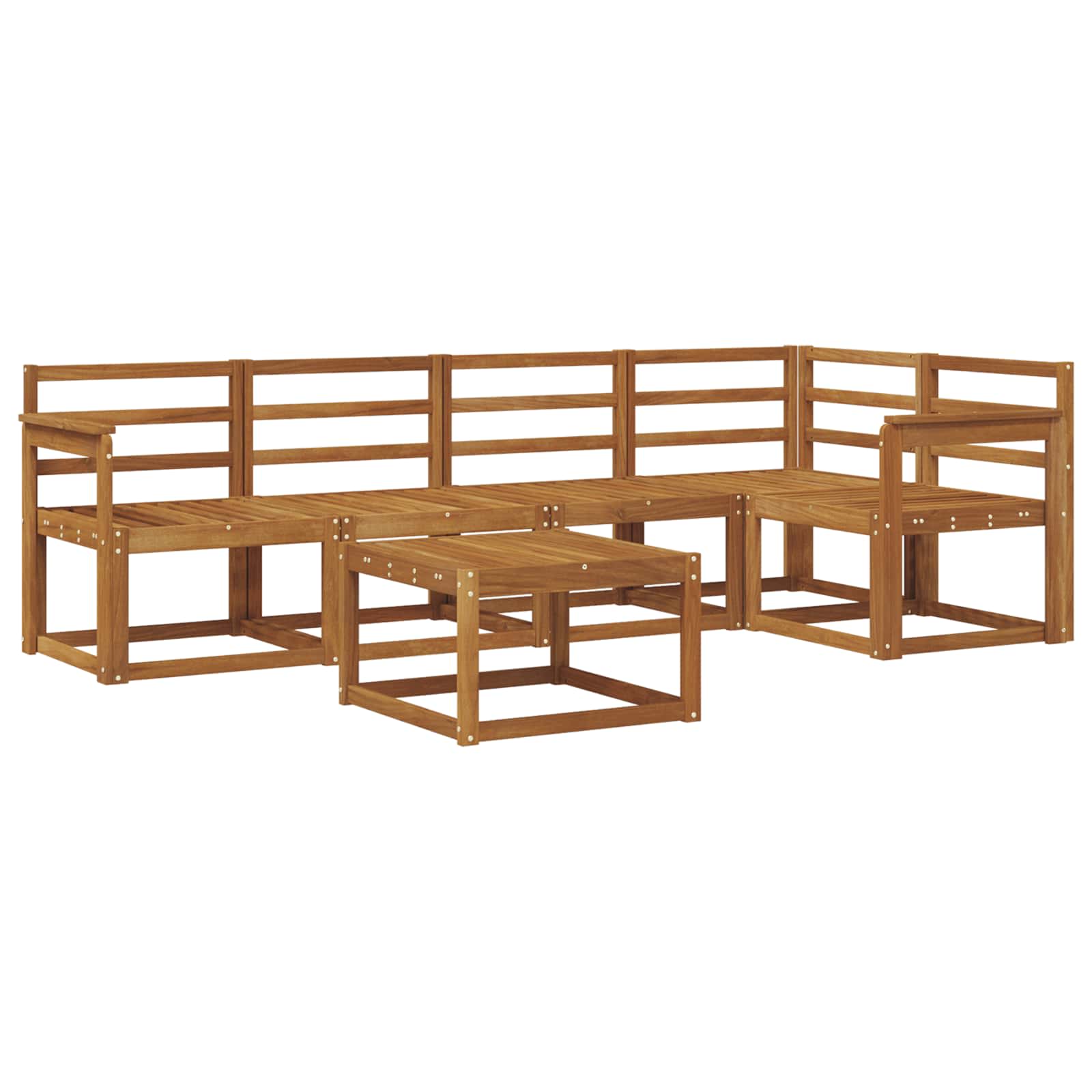 Set vanjskih sofa 6 pcs Prirodna Čvrsto drvo akacije