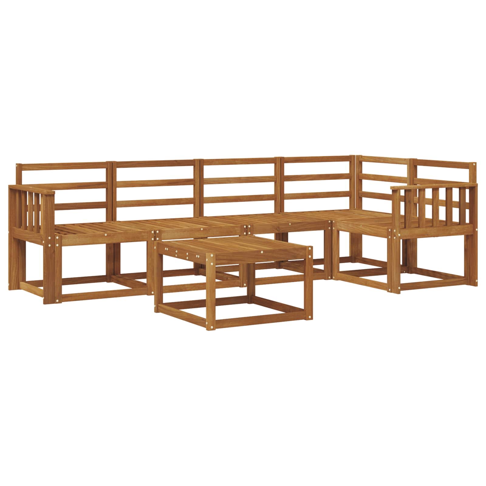 Set vanjskih sofa 6 pcs Prirodna Čvrsto drvo akacije