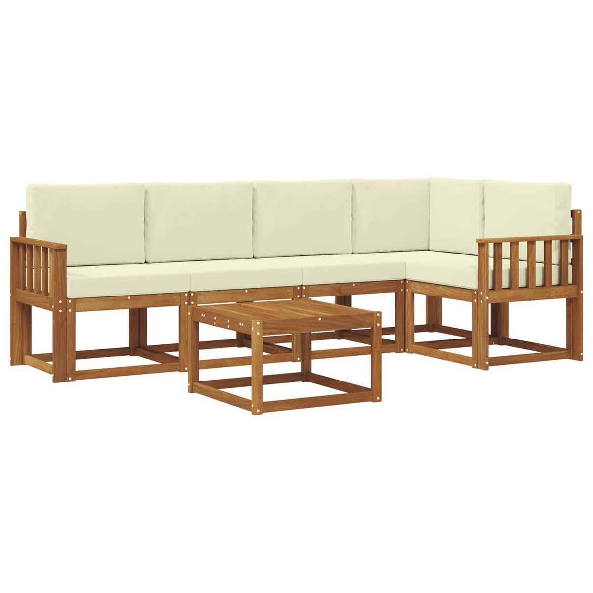 Set vanjskih sofa 6 kom. Prirodna i krem