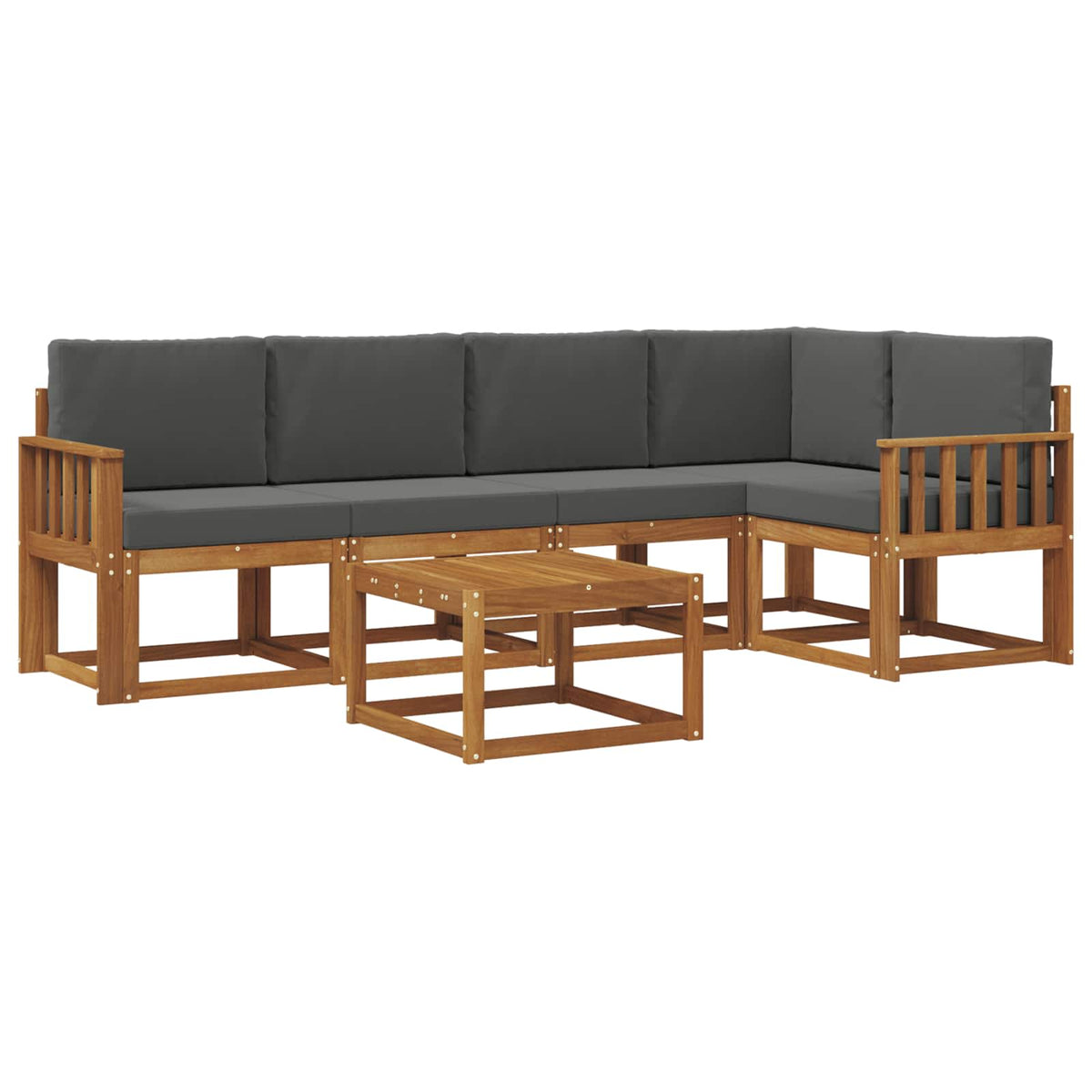 Set vanjskih sofa 6 kom. Prirodna i antracit