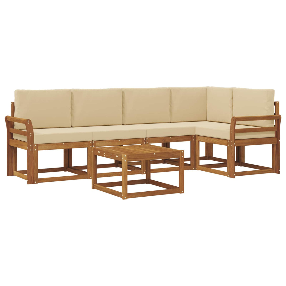 Set vanjskih sofa 6 kom. Prirodna i bež