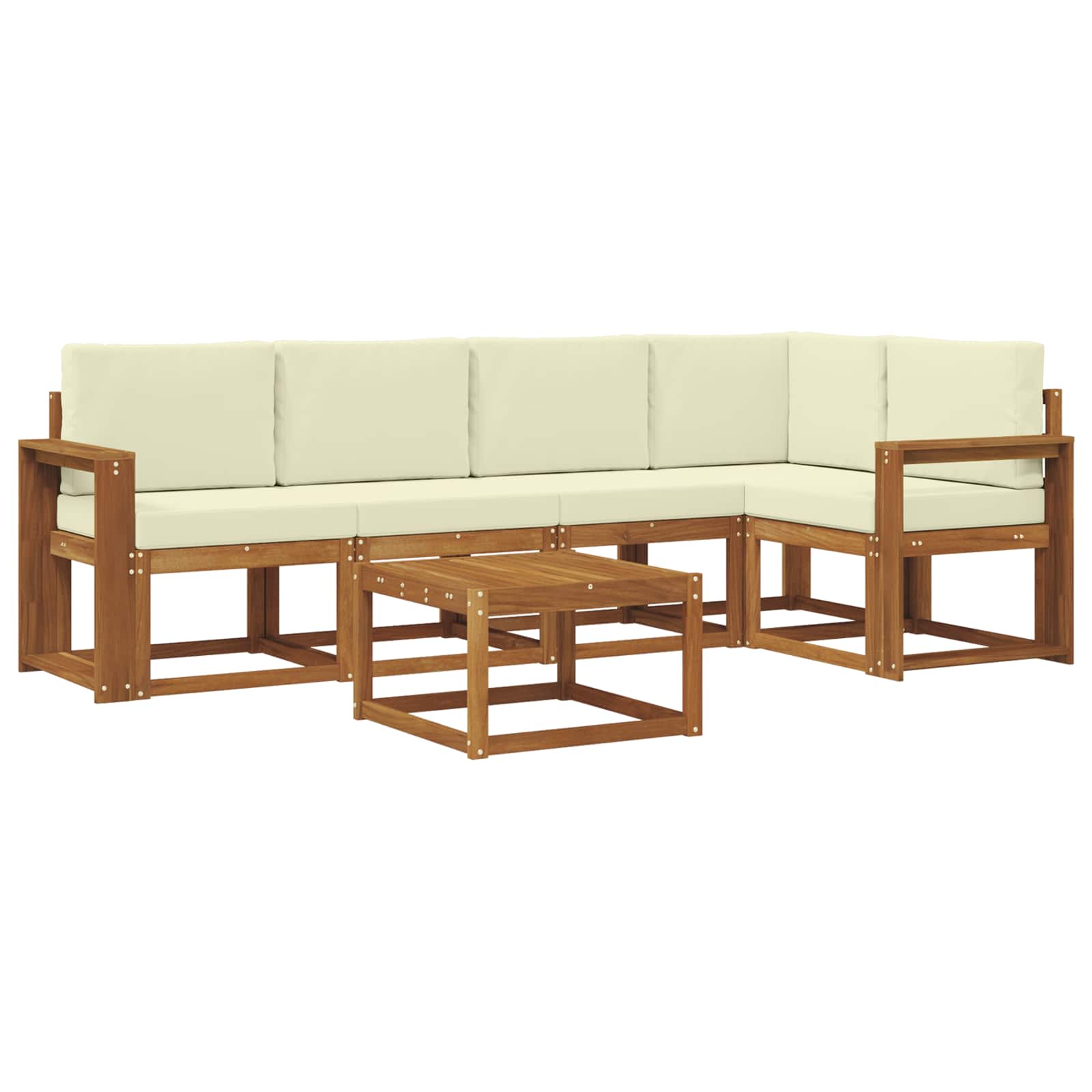 Set vanjskih sofa s jastukom 6 pcs Prirodna i krem