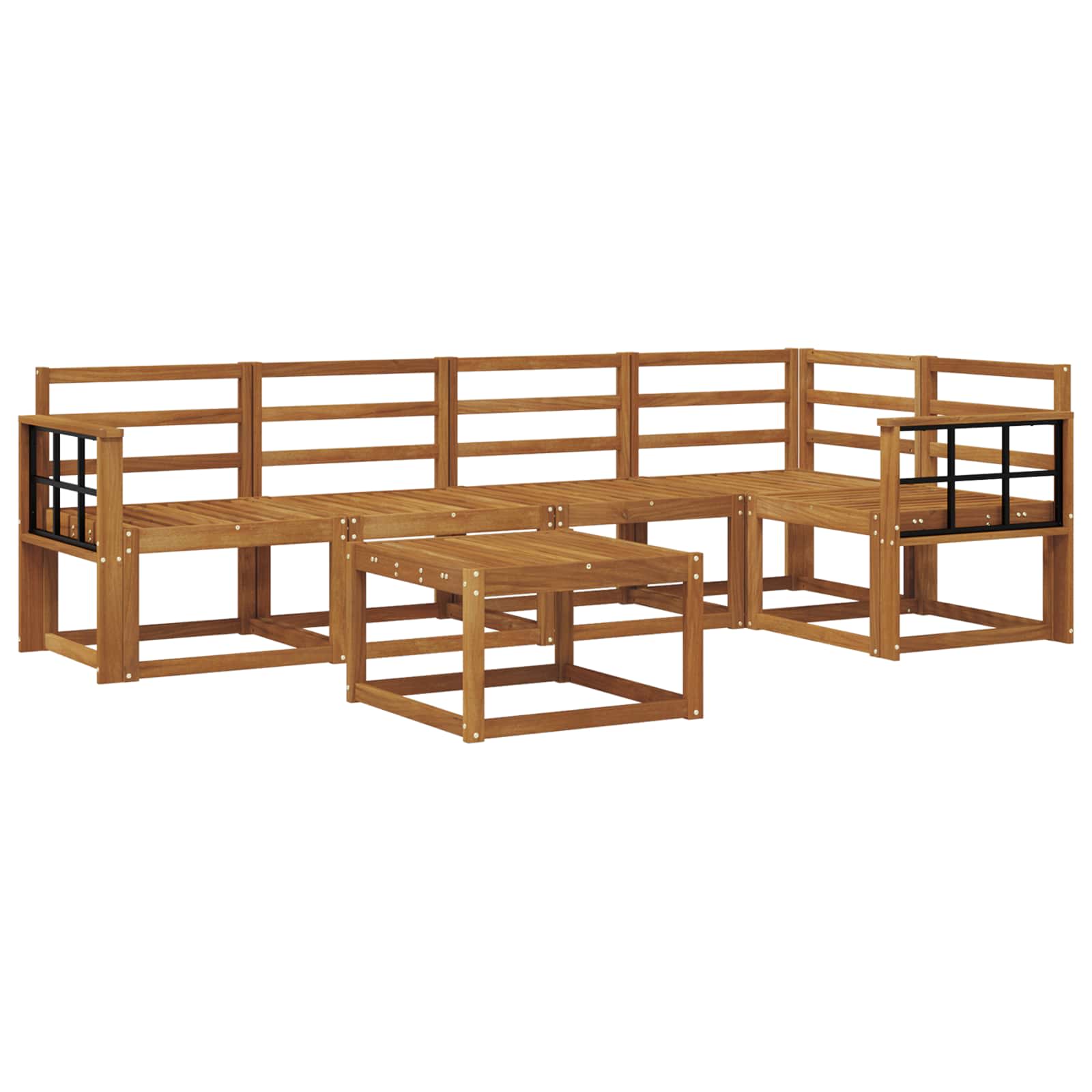 Set vanjskih sofa 6 pcs Prirodna Čvrsto drvo akacije
