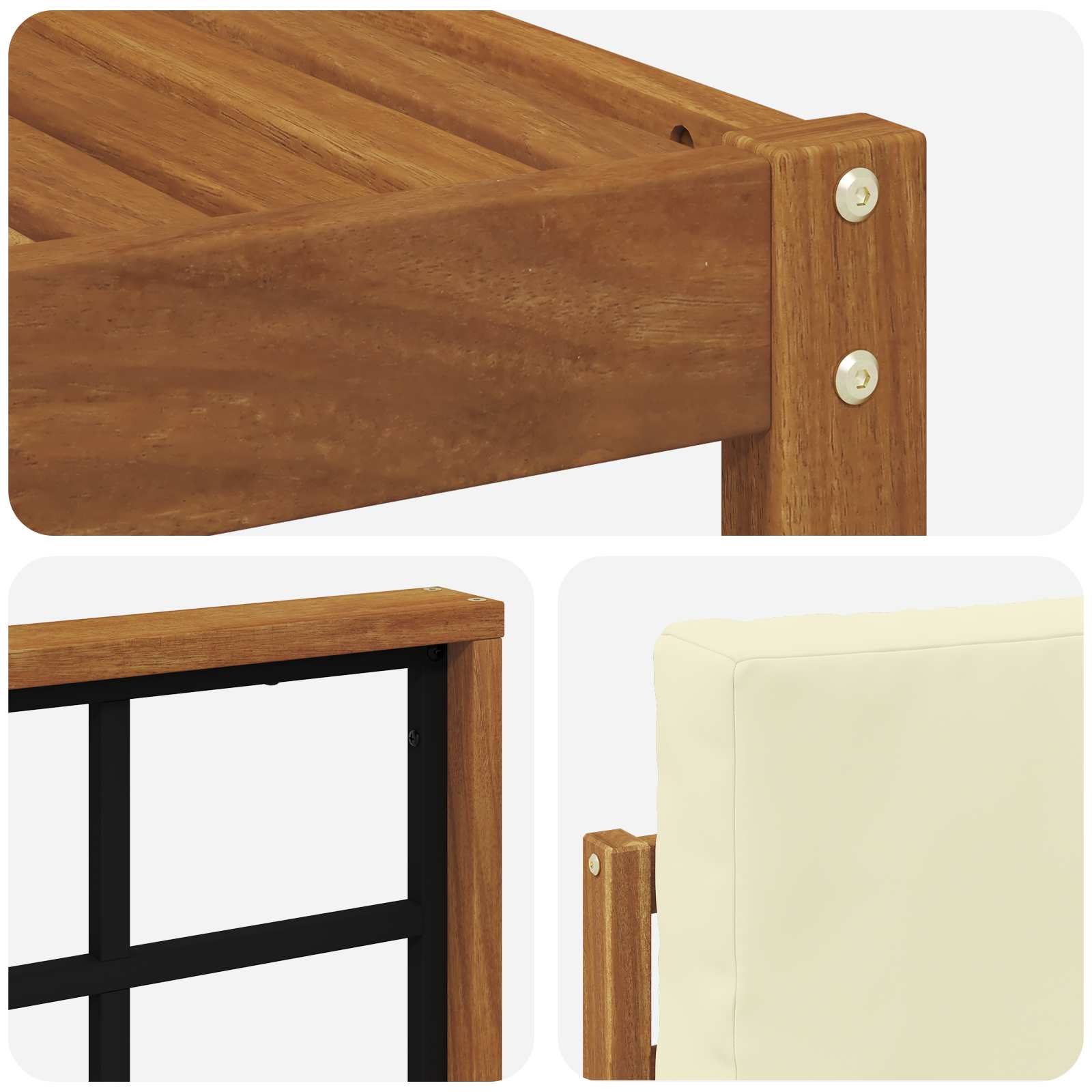 Set vanjskih sofa 6 kom. Prirodna i krem