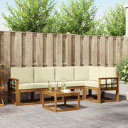 Set vanjskih sofa 6 kom. Prirodna i krem