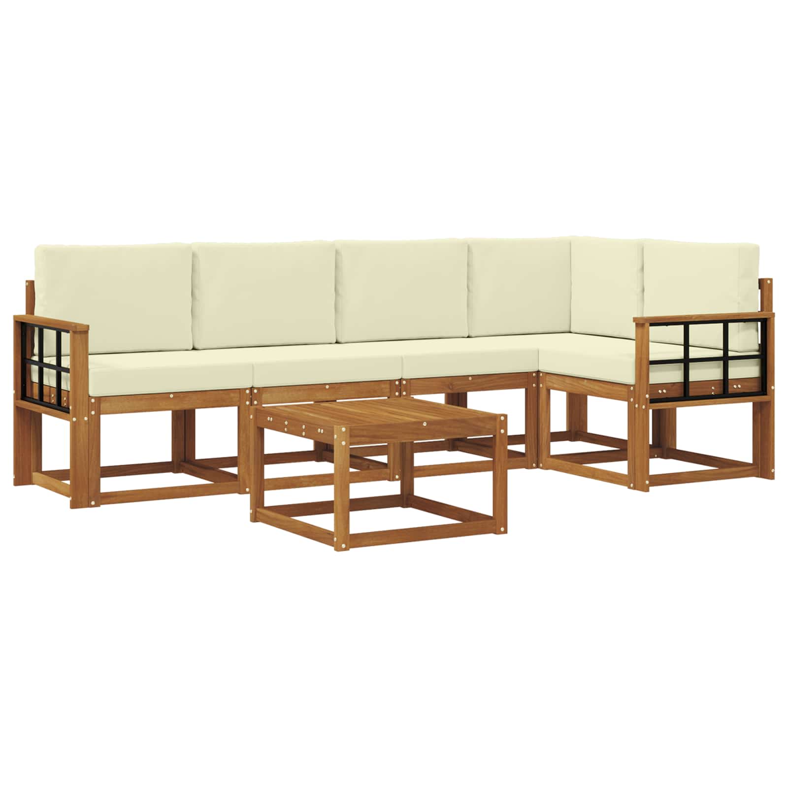 Set vanjskih sofa 6 kom. Prirodna i krem