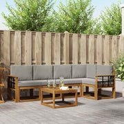 Set vanjskih sofa 6 kom. Prirodna i svijetlo siva