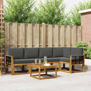 Set vanjskih sofa 6 kom. Prirodna i antracit