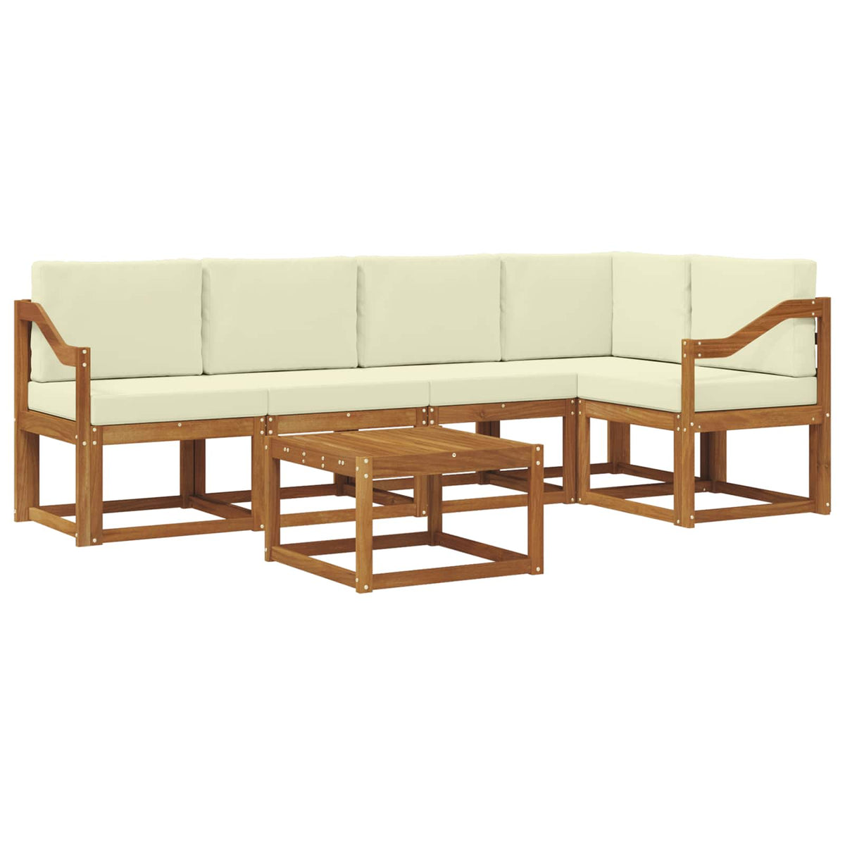 Set vanjskih sofa 6 kom. Prirodna i krem