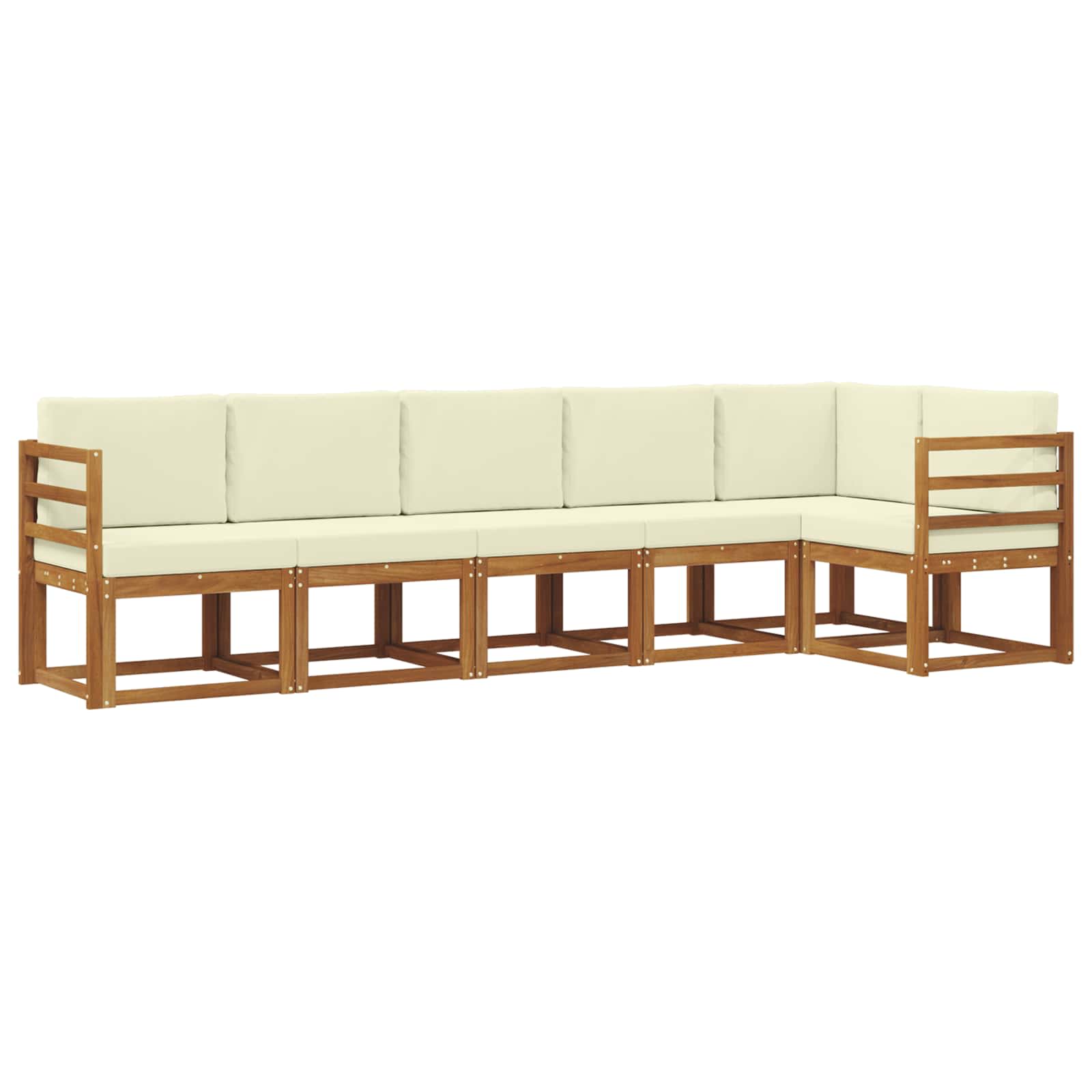 Set vanjskih sofa s jastukom 6 pcs Prirodna i krem