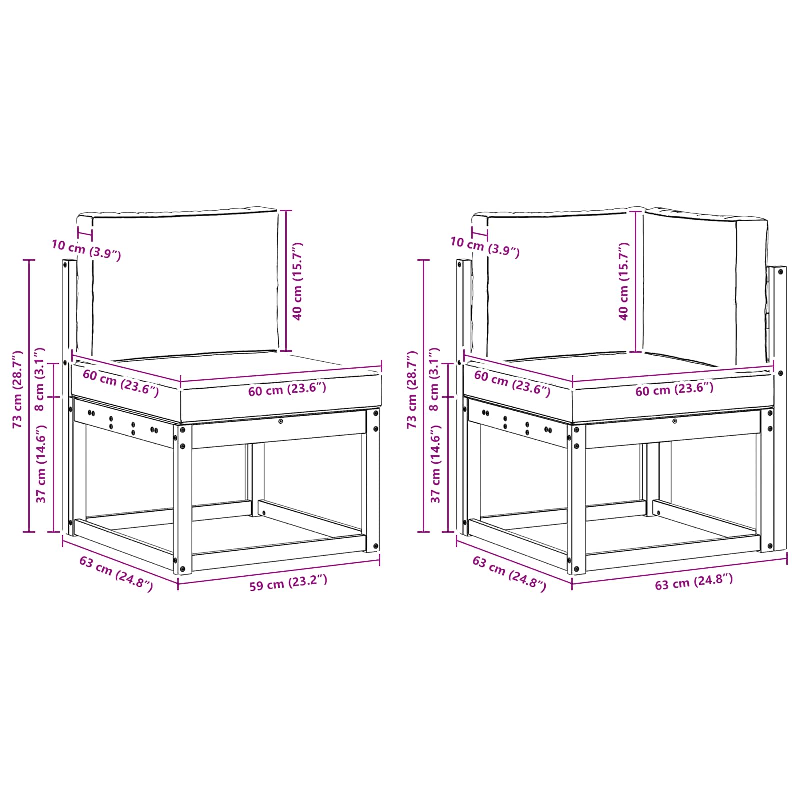 Set vanjskih sofa s jastukom 6 pcs Prirodna i svijetlo siva