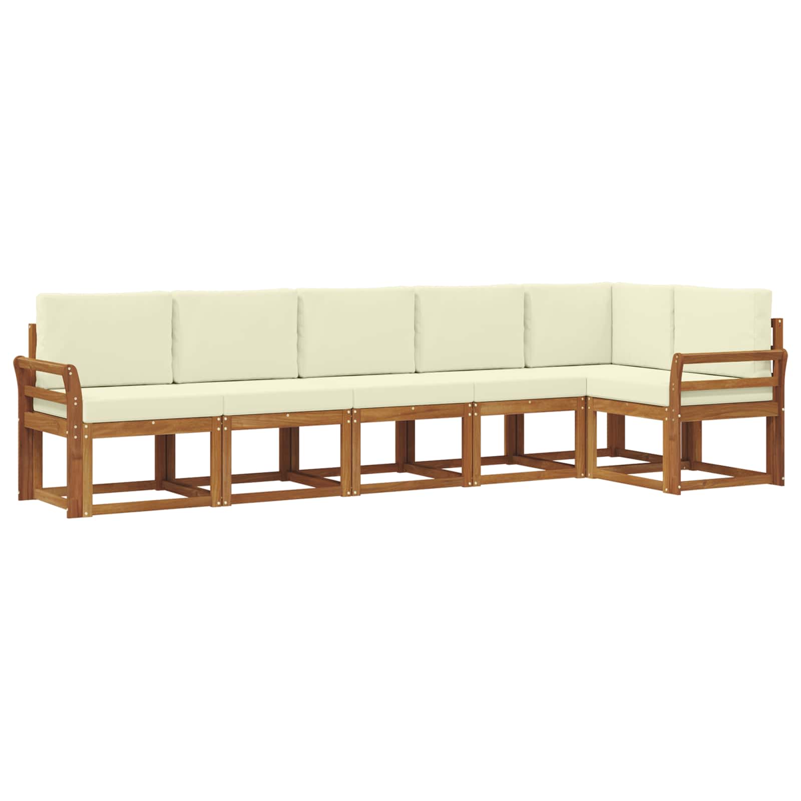 Set vanjskih sofa s jastukom 6 pcs Prirodna i krem