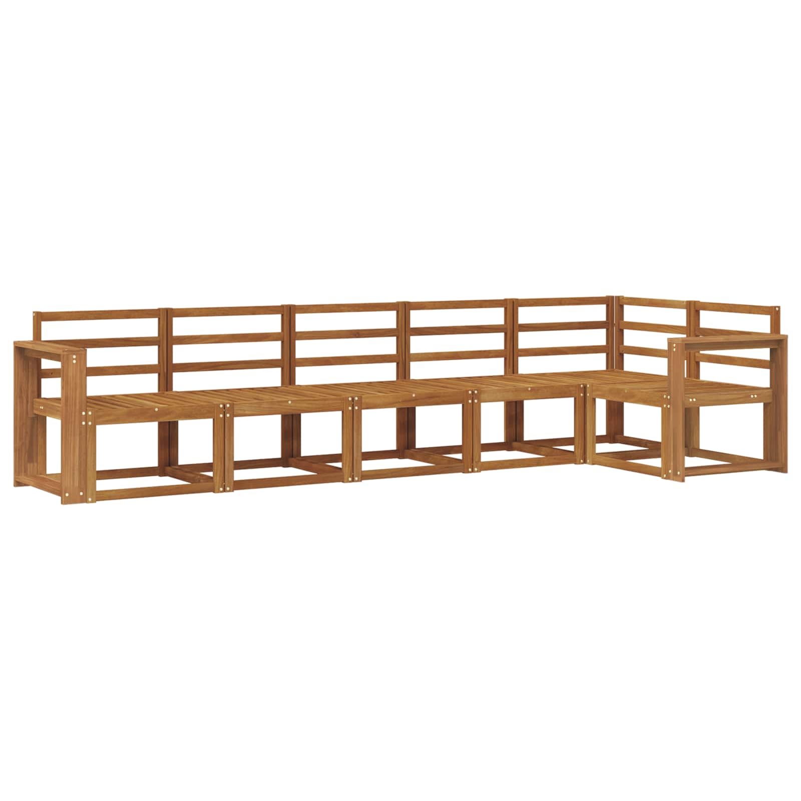 Set vanjskih sofa 6 pcs Prirodna Čvrsto drvo akacije