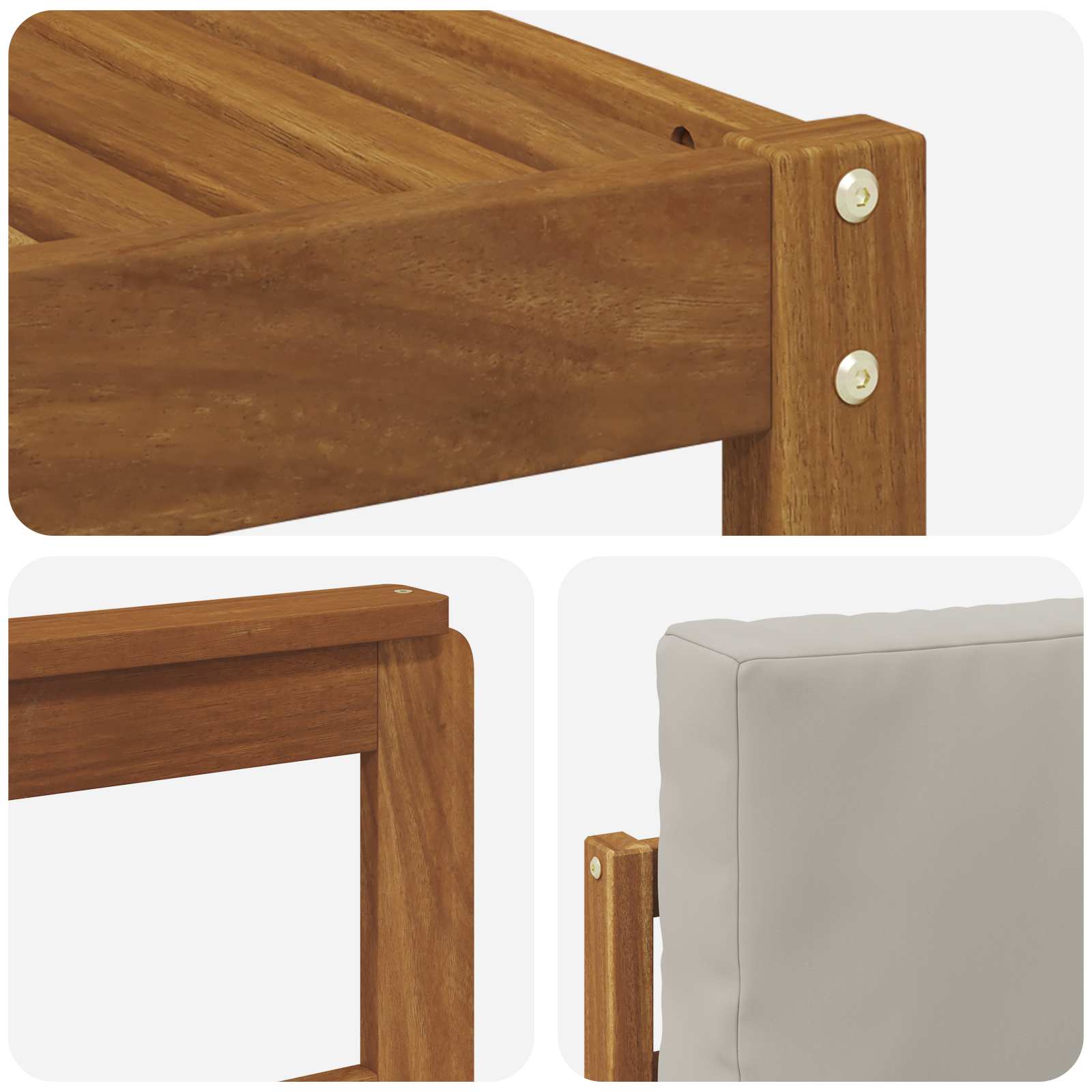 Set vanjskih sofa s jastukom 7 pcs Prirodna i svijetlo siva