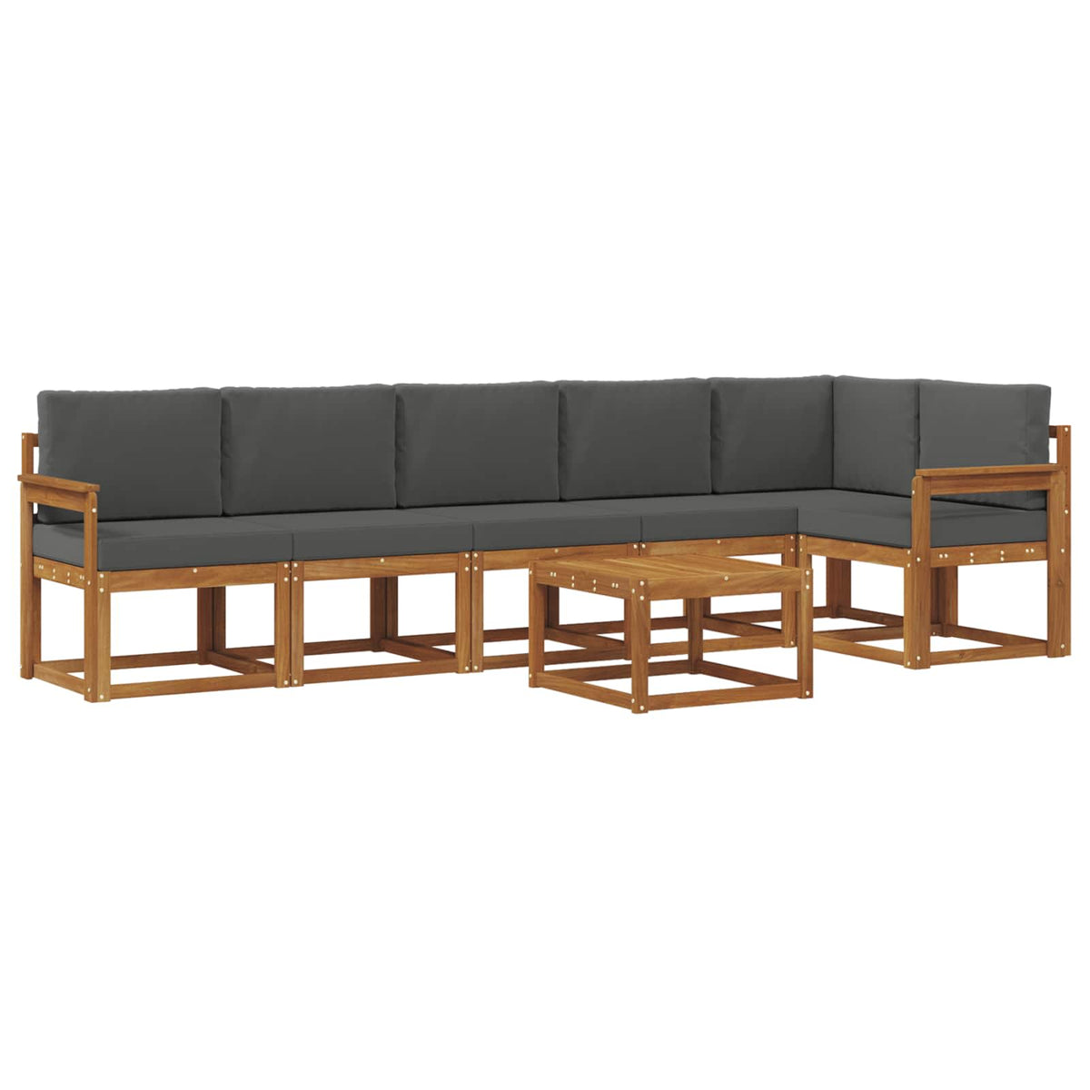 Set vanjskih sofa 7 kom. Prirodna i antracit
