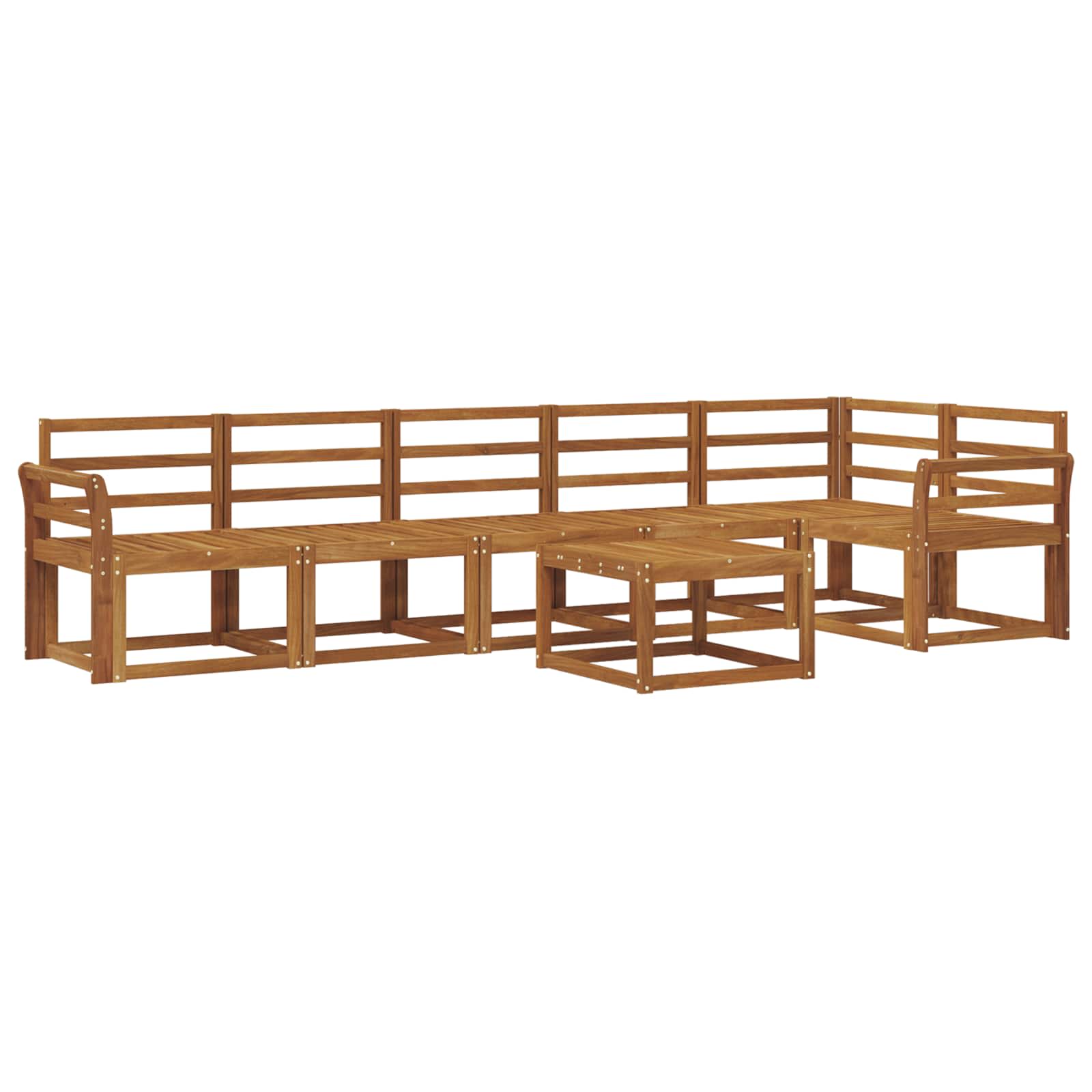 Set vanjskih sofa 7 pcs Prirodna Čvrsto drvo akacije