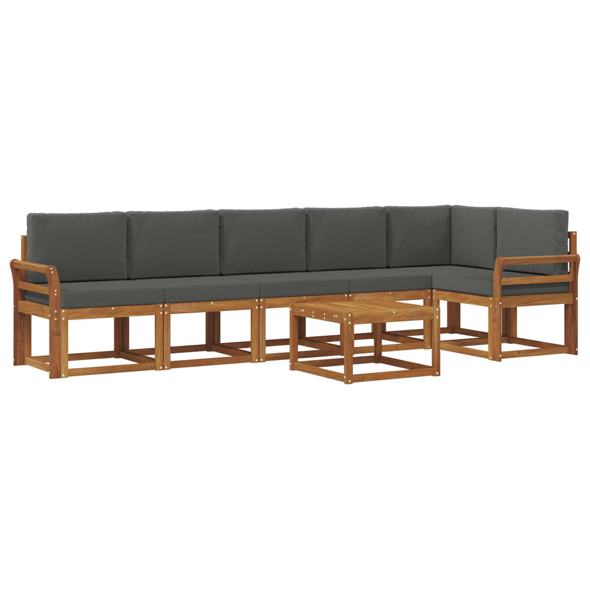 Set vanjskih sofa 7 kom. Prirodna i antracit