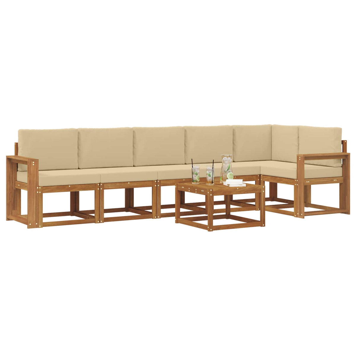 Set vanjskih sofa 7 kom. Prirodna i bež