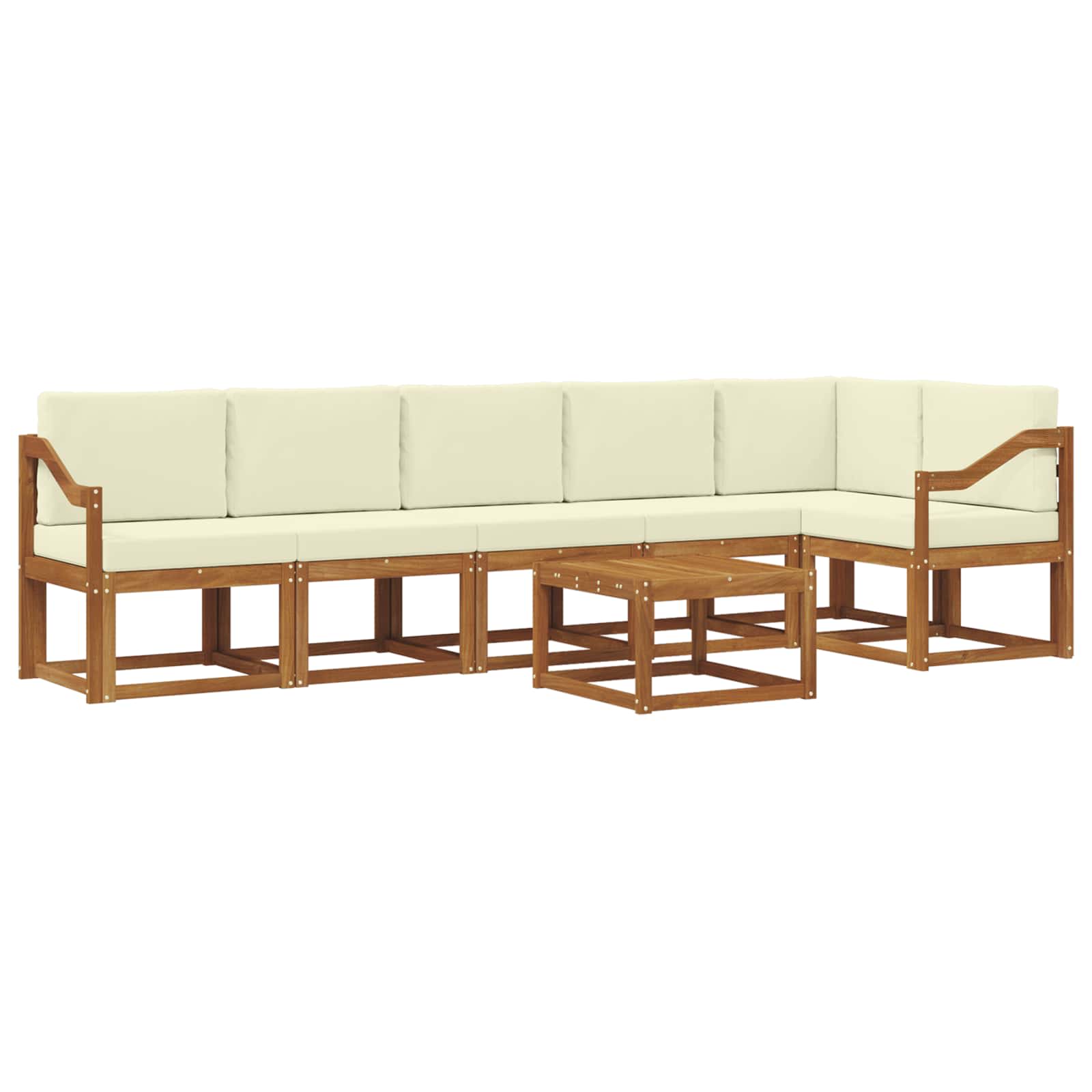 Set vanjskih sofa s jastukom 7 pcs Prirodna i krem