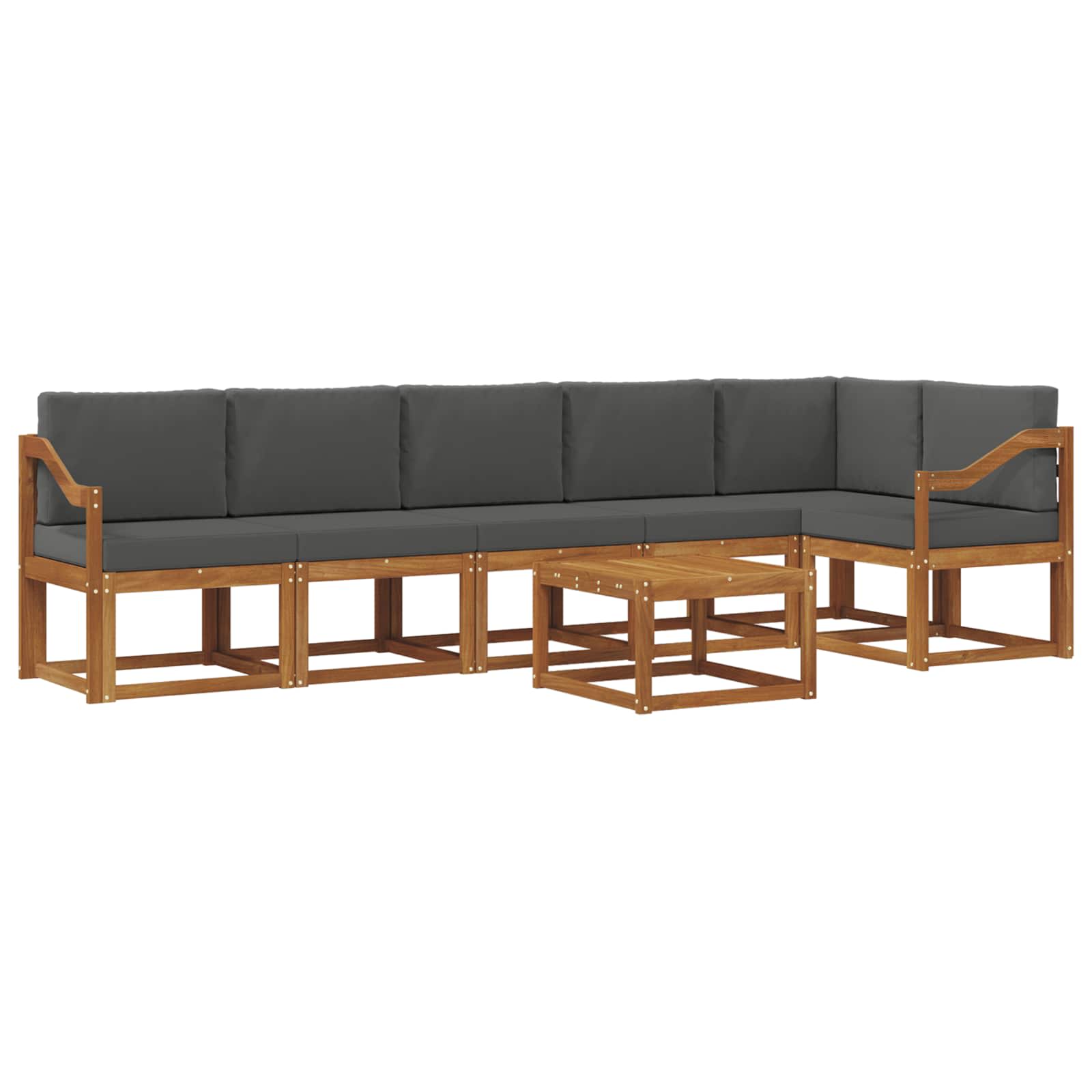 Set vanjskih sofa s jastukom 7 pcs Prirodna i antracit