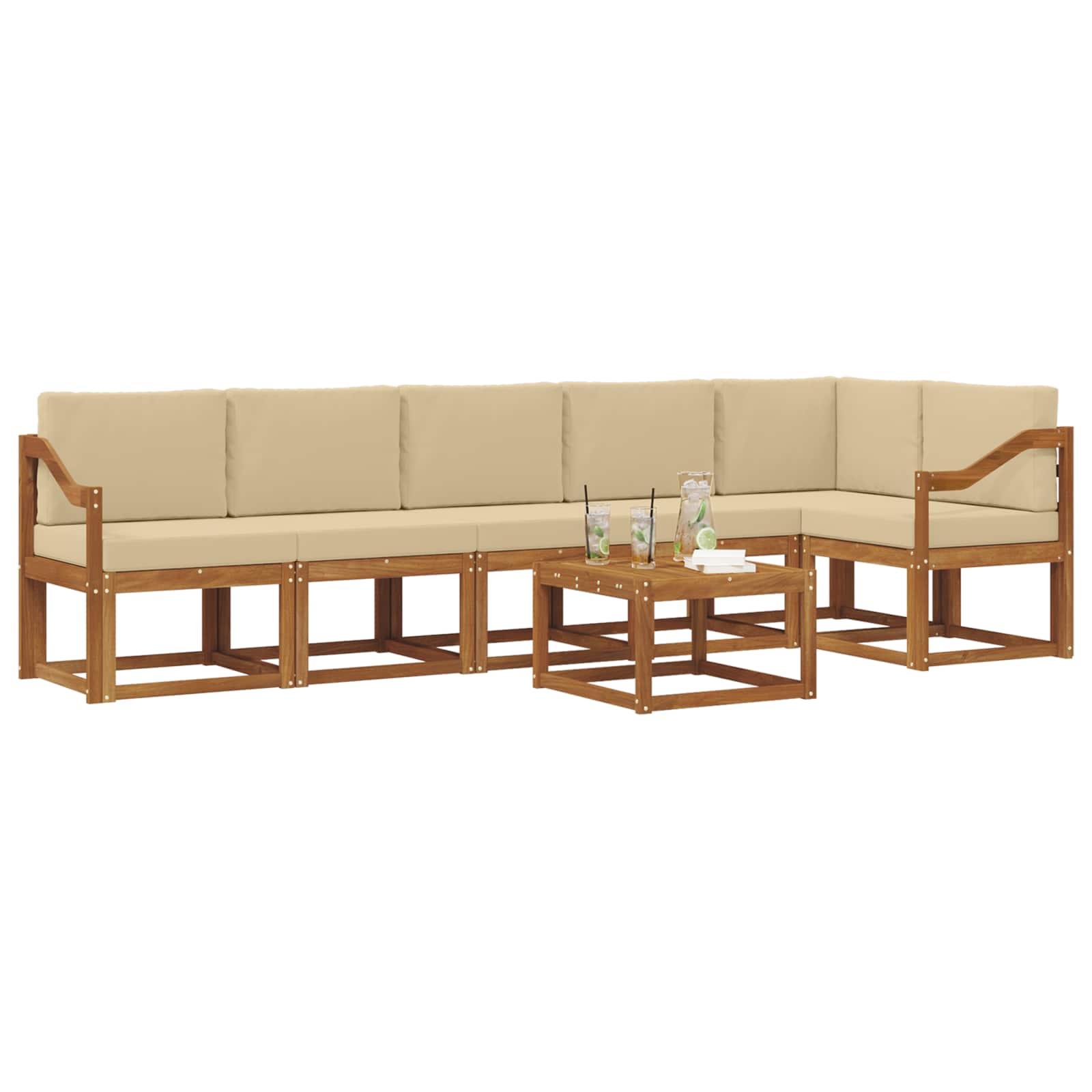 Set vanjskih sofa 7 kom. Prirodna i bež