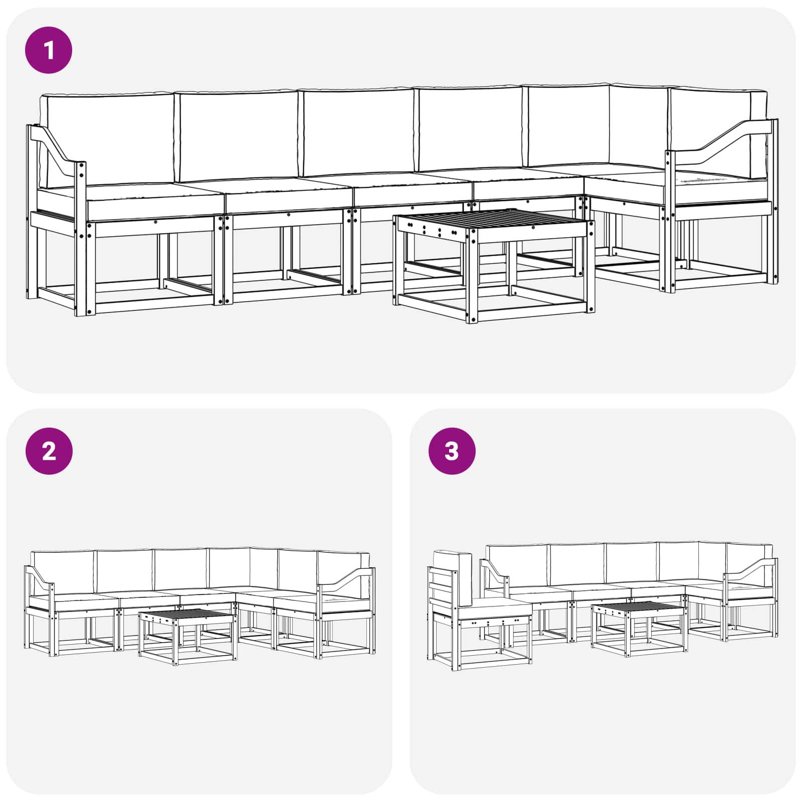 Set vanjskih sofa 7 kom. Prirodna i bež