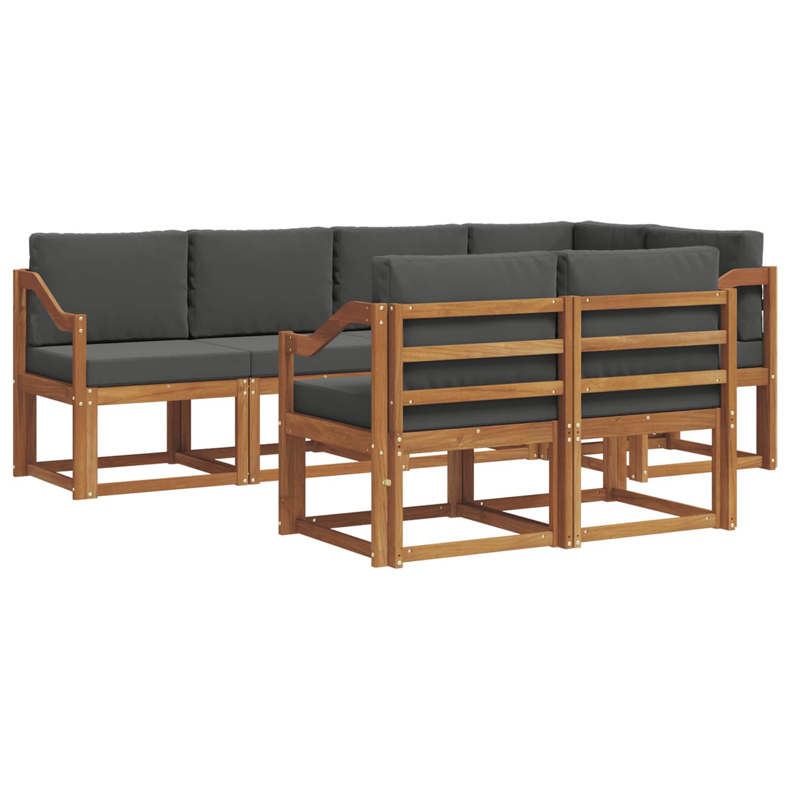 Set vanjskih sofa s jastukom 7 pcs Prirodna i antracit