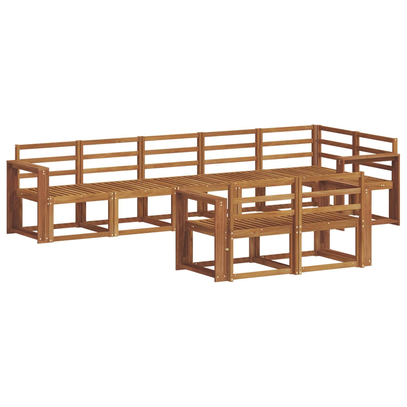 Set vanjskih sofa 8 pcs Prirodna Čvrsto drvo akacije