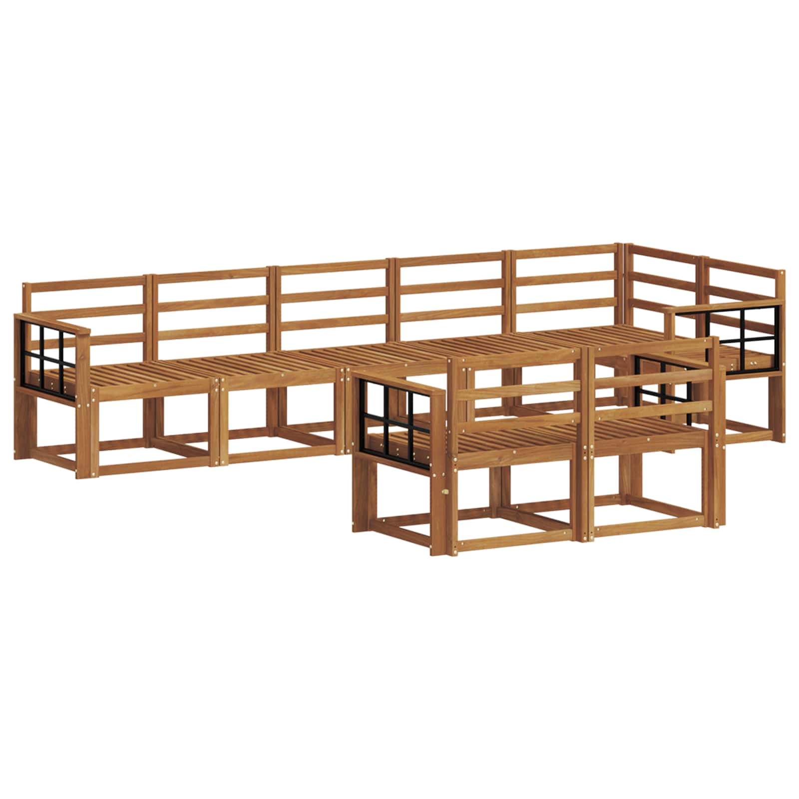 Set vanjskih sofa 8 pcs Prirodna Čvrsto drvo akacije