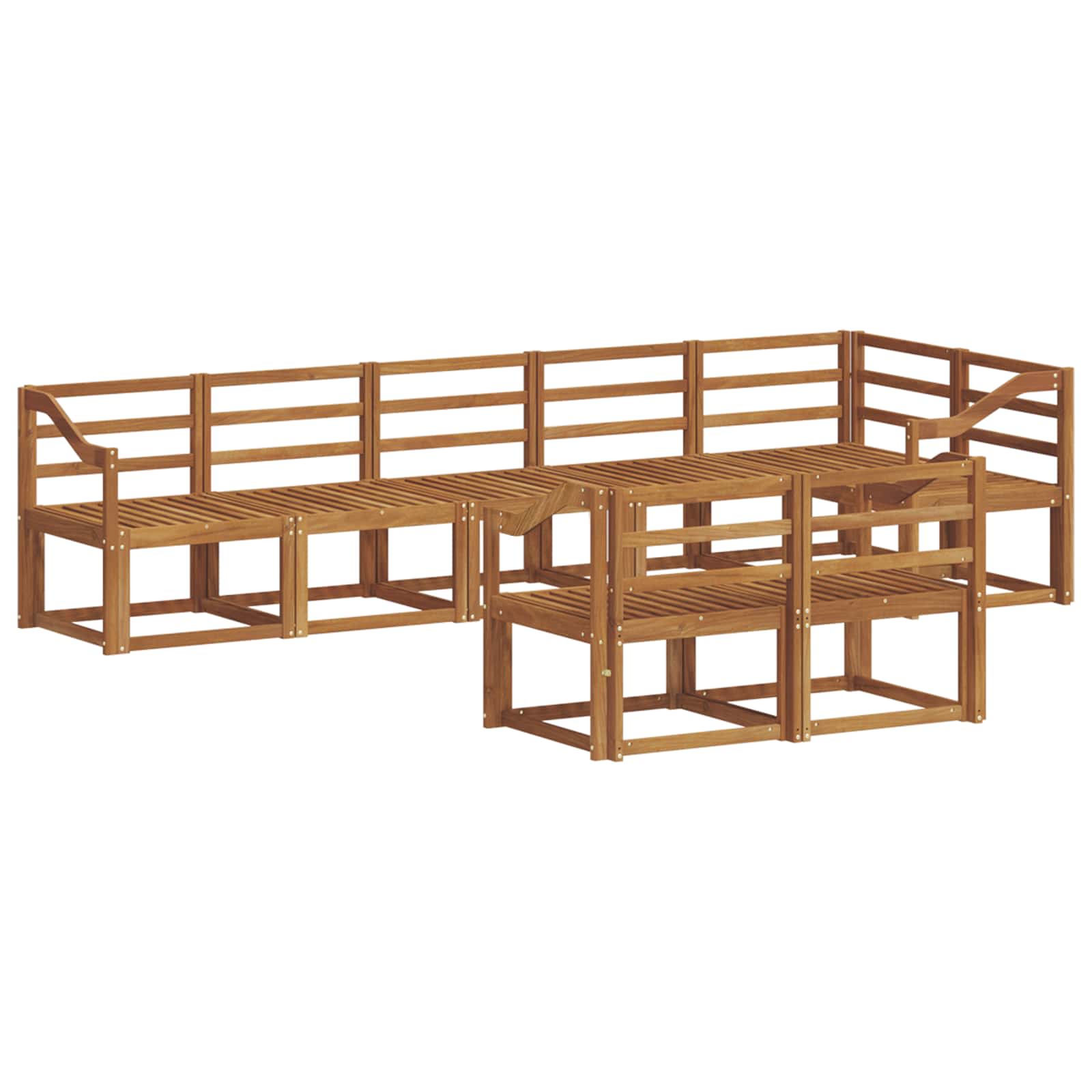 Set vanjskih sofa 8 pcs Prirodna Čvrsto drvo akacije